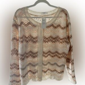 Women's Cream and Brown Sweater